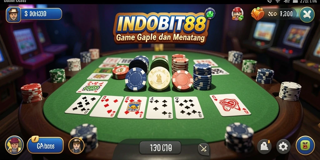 Screenshot INDOBIT88 menampilkan gameplay Gaple yang menarik dan interaktif.