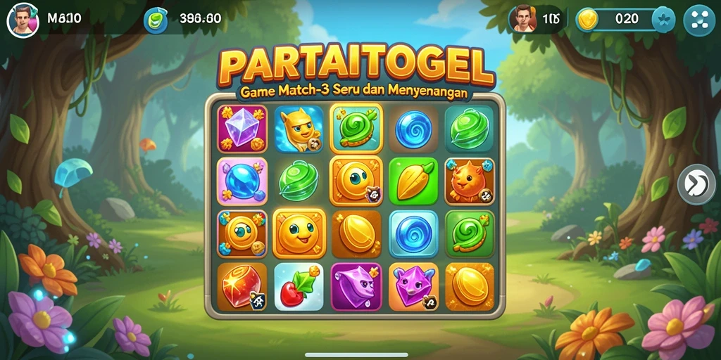 Screenshot gameplay <strong>PARTAITOGEL</strong> yang menampilkan momen seru mencocokkan benda.