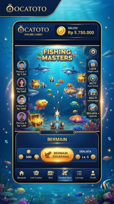 Tampilan utama aplikasi ocatoto yang menarik dan user-friendly.